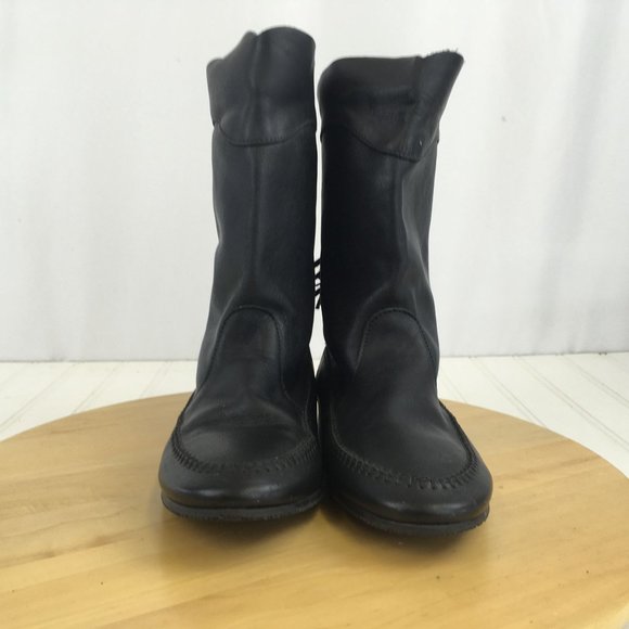 Dingo Western Black Leather Fringe Boots Womens Size 8 - Picture 4 of 9